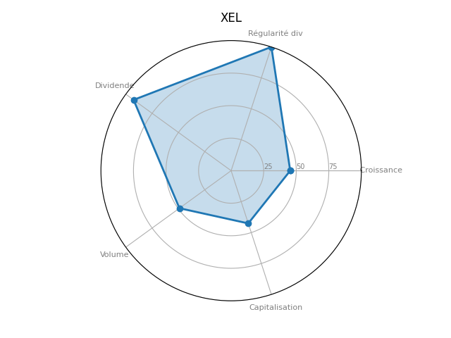 Statistique boursier de XCEL ENERGY